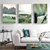 Природный пейзаж Зеленая гора Скандинавский лесной лист плакат Печать на холсте Художественная роспись Настенная картина Фотография Спальня Домашний декор
