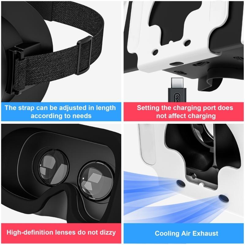Очки VR-гарнитуры для Nintendo Switch и Nintendo Switch OLED, регулируемые линзы, оголовье для пользователей, игровых энтузиастов