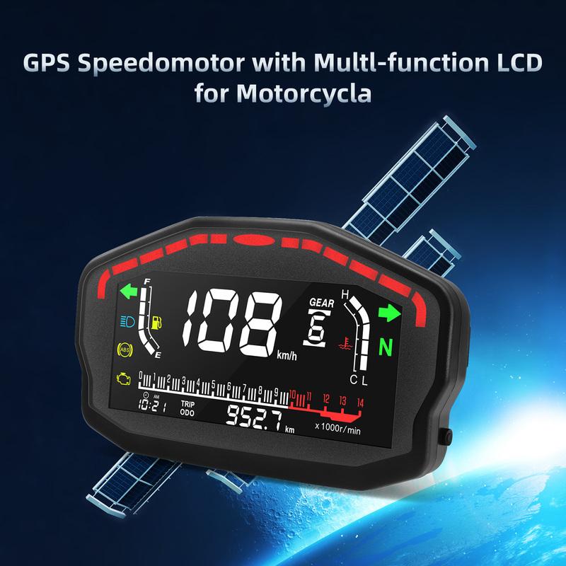 Universal Motorcycle LED LCD GPS Speedometer Digital Backlight Waterproof Odometer Tachometer For 2,4 Cylinders Motor Car
