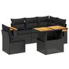 VidaXL Salon de Jardin avec Coussins 6 pcs, Canapés de Terrasse, Ensemble de Meubles de Patio, Mobilier d'Extérieur, Noir 3273519