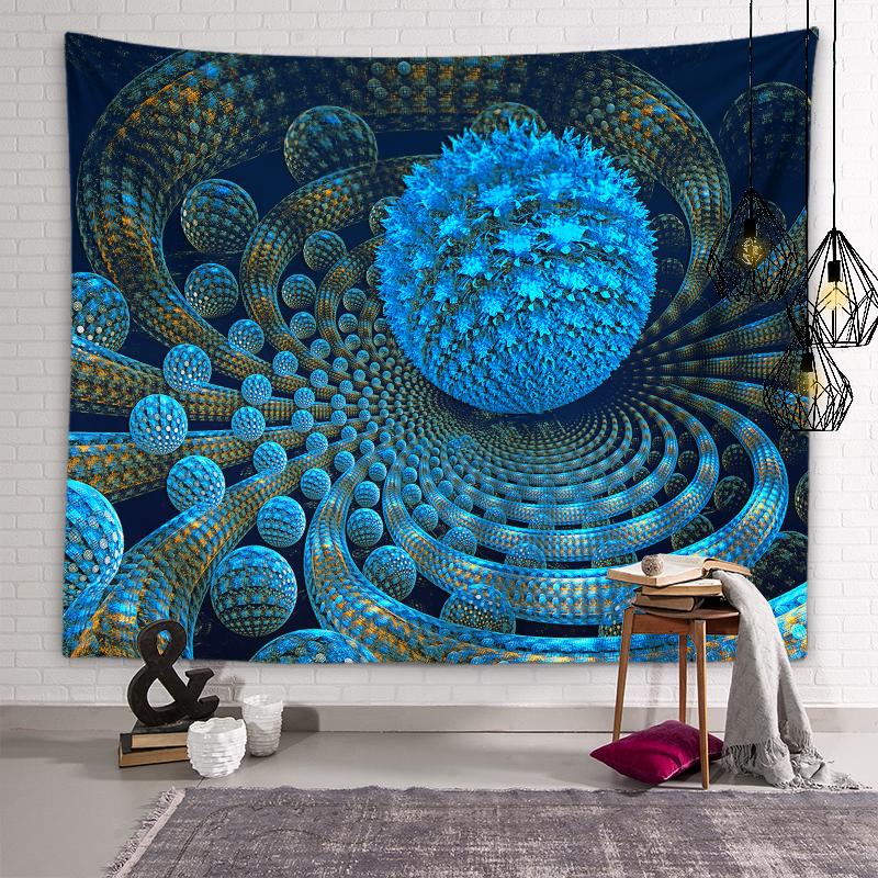 Индивидуальный красочный гобелен с котом, психоделический геометрический мандала, настенный художественный гобелен, хиппи, богемный гобелен, домашний декор для комнаты