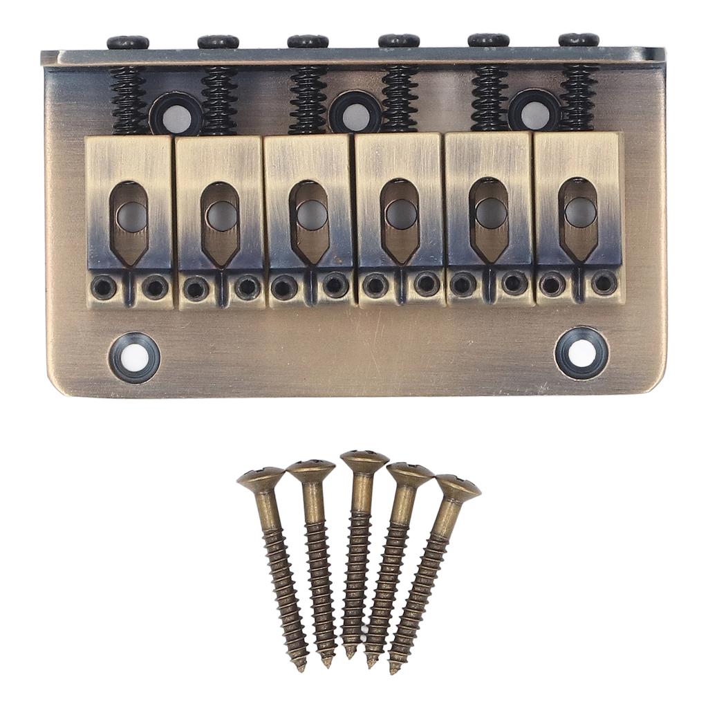Electric Guitar Bridge Alloy 6 Strings Bronze Colour Slant Head Guitar Bridge Replacement