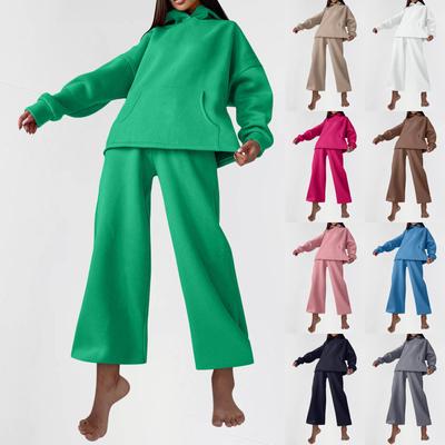 Летний женский однотонный топ на молнии с длинными рукавами, повседневные брюки с эластичной завязкой и карманами, спортивный стиль для отдыха, свободный мягкий костюм из двух предметов