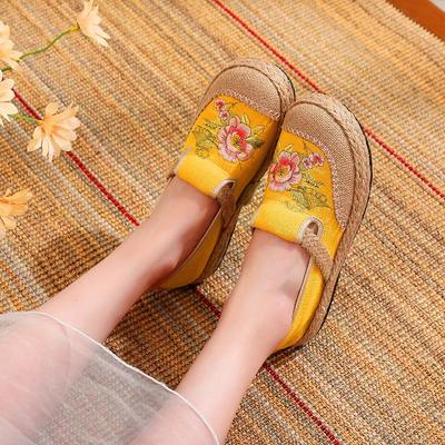 ****** и летние старые ******* тканевые туфли этнический стиль вышитые туфли круглый носок туфли рыбака удобные повседневные дерьмовая подошва универсальные женские