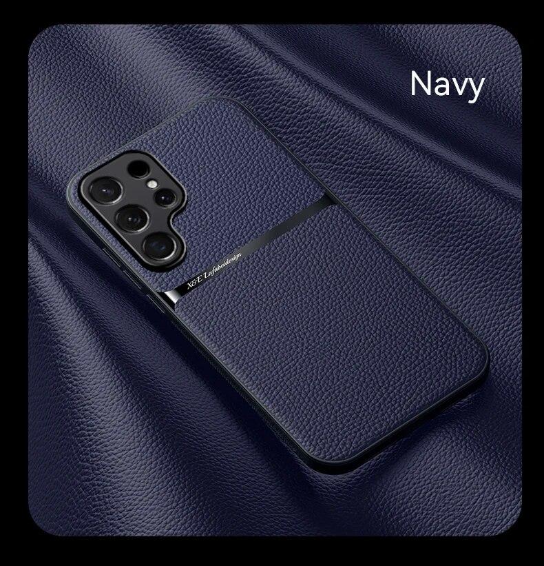 Leather Matte Case For Samsung S26 Ultra S25 Plus S22 S21 S20 S23 FE Funda For Samsung S25 Ultra S24 Magnetic Phone Cover