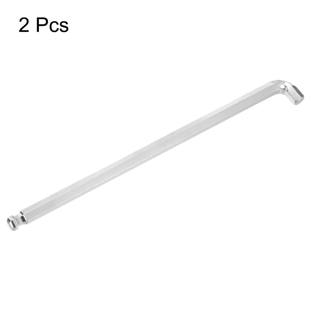 uxcell 10mm Hex Key S2 Repair Tool for Screw Furniture Bicycle Silver 2-Pack Wrench, Ball-Type, Steel, L-Shaped, Short, Removal, Tightening, Assembly,