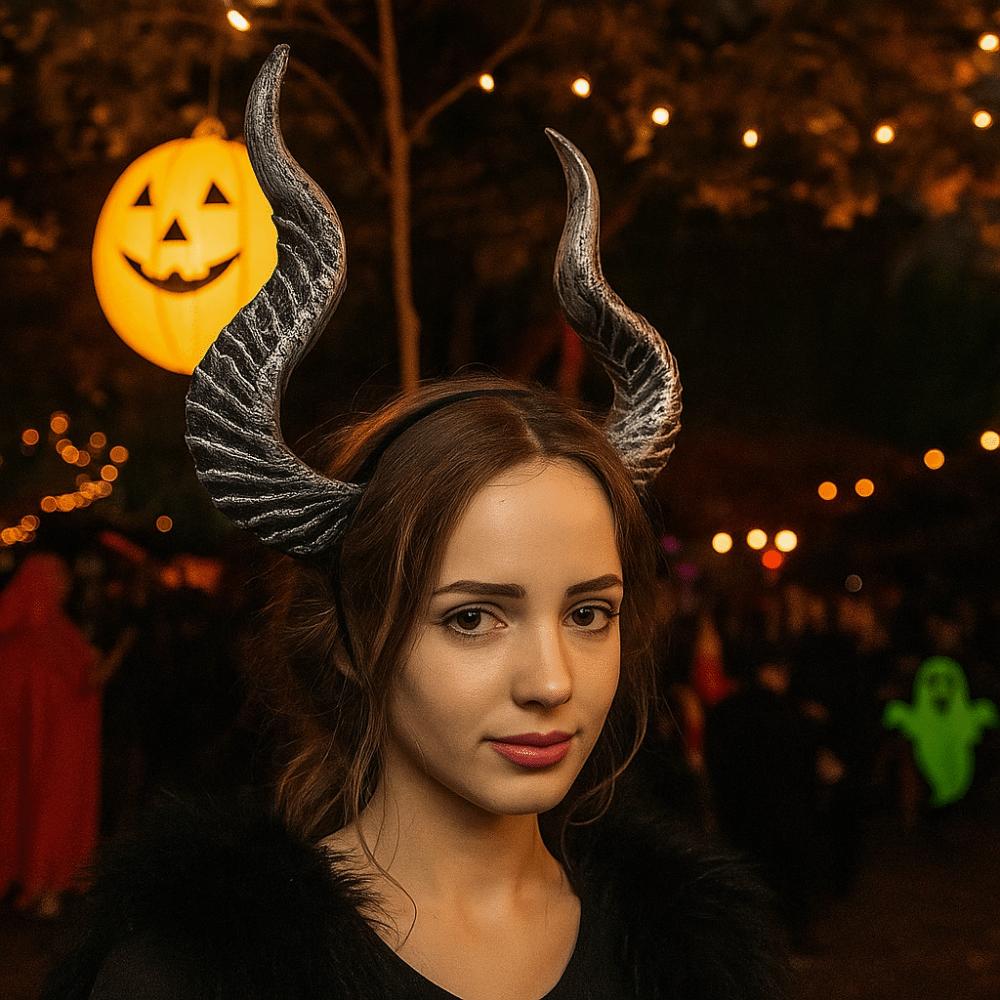 Dark Series Cosplay Hairband Ox Horn Halloween Hair Hoop Cool Halloween Horns Headband  Lady