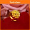 Stunning Peony Goldplated Ring For Women Featuring Adjustable Size And Sweet Design Floral