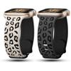 Apple Watch uchun leopard naqshli silikon tasma 45mm 44mm 42mm 41mm 40mm 49mm 44 mm Correa bilaguzuk Iwatch Series 8 9 7 SE 6 5 4 3 Ultra 2