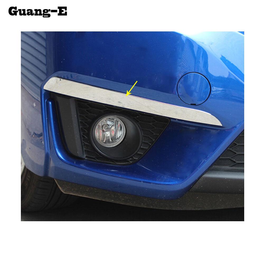 Голова автомобиля передняя противотуманная фара рамка палка ABS хромированная отделка панели рамка вытяжки для бровей 2 шт. для Honda Fit Jazz 2014 2015 2016