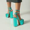 Women High Heeled Sandals Platforms Chunky Heels Ladies Sandals Summer Party Shoes