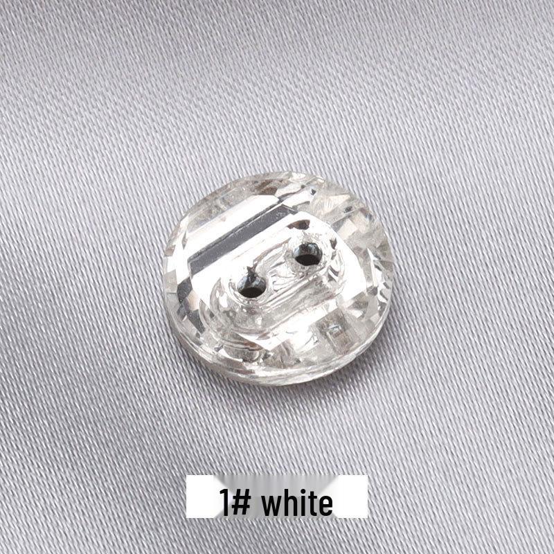 High-Grade Crystal Rhinestone Buttons for Men's & Women's Shirts and Cardigans - Black & White Decorative Small Buttons