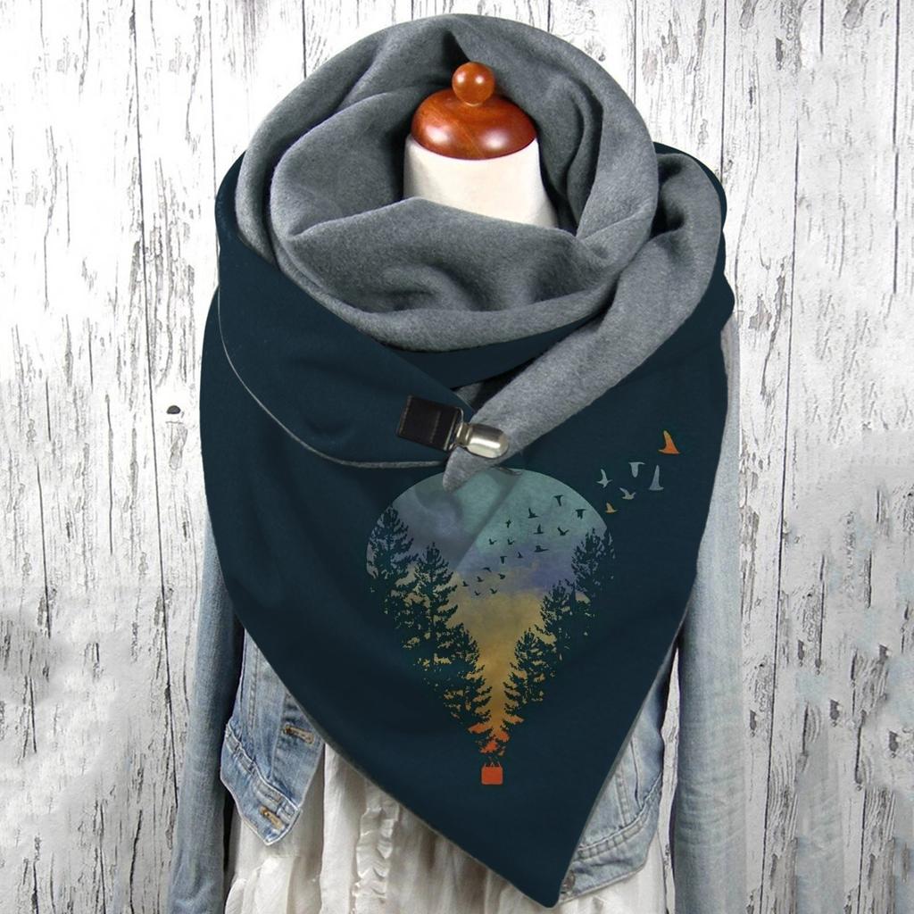 Шарф унисекс Шарфы на пуговицах с принтом Мягкий теплый шарф для лобового стекла