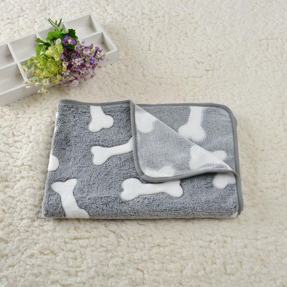 Soft Fluffy Pet Hamster Blanket Cute Bone Print Sleep Mat For Small Animals Warm Cozy Puppy Kitten Rabbit Guinea Pig Bed Mat