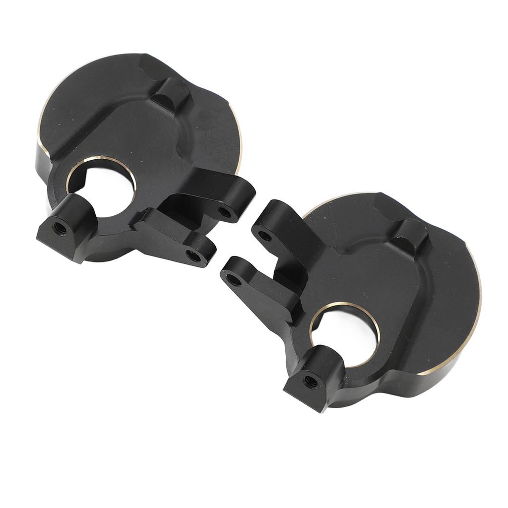 2Pcs RC Steering Knuckles Black Coated Brass Front Steering Knuckles Replacement for Capra SCX10 1/1