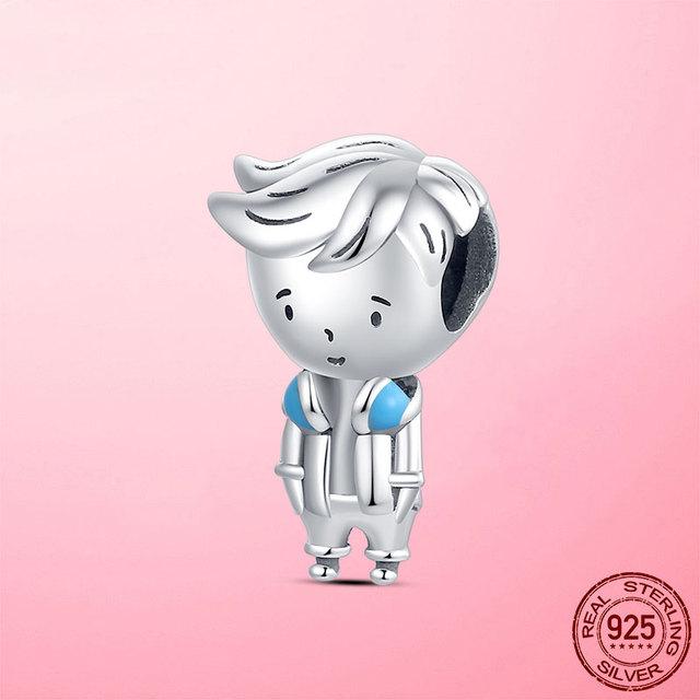 Подвески для путешествий, стерлингового серебра 925 пробы, маленькая девочка, воздушный шар, самолет, камера, висячие подвески, бусины, подходят для оригинального женского браслета, ювелирные изделия