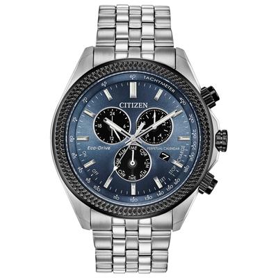 Часы Brycen Blue Black Chronograph мужские Eco-Drive BL5568-54L