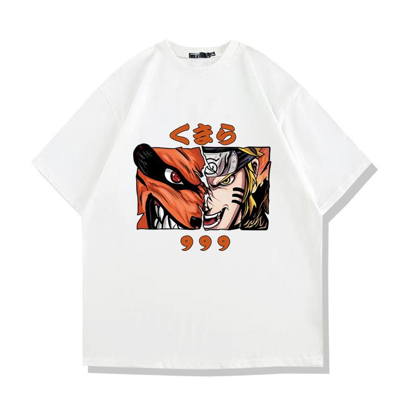 Naruto Uzumaki Print Unisexs and Womens cotton Tshirts 2026 summer Cartoon pattern Loose casual shortsleeved top