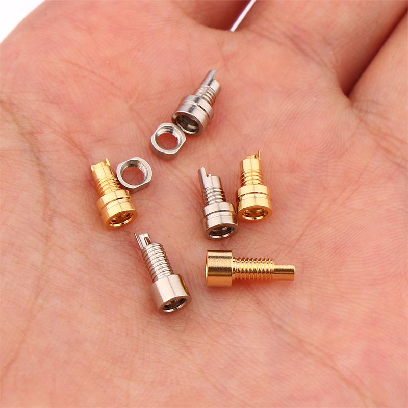 1/2Pcs Universal Pin Socket Female Socket Mmcx Pure Copper Gold Plated Built-In Hreaded Nut Holder Headphone Plug