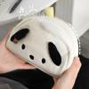 Kawaii Black White Dog Large Capacity Plush Pencil Bag Cute Pencil Cases Pouch Stationery Organizer Holder Gift Prizes