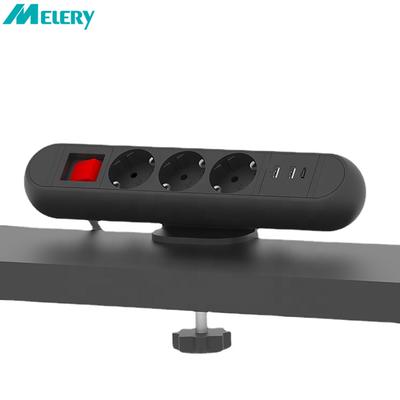 Melery Розетки ЕС Сетевой фильтр Smart USB Type C Charge Германия Настольный зажим 3 розетки 2 м Удлинитель для кухни Офисный стол