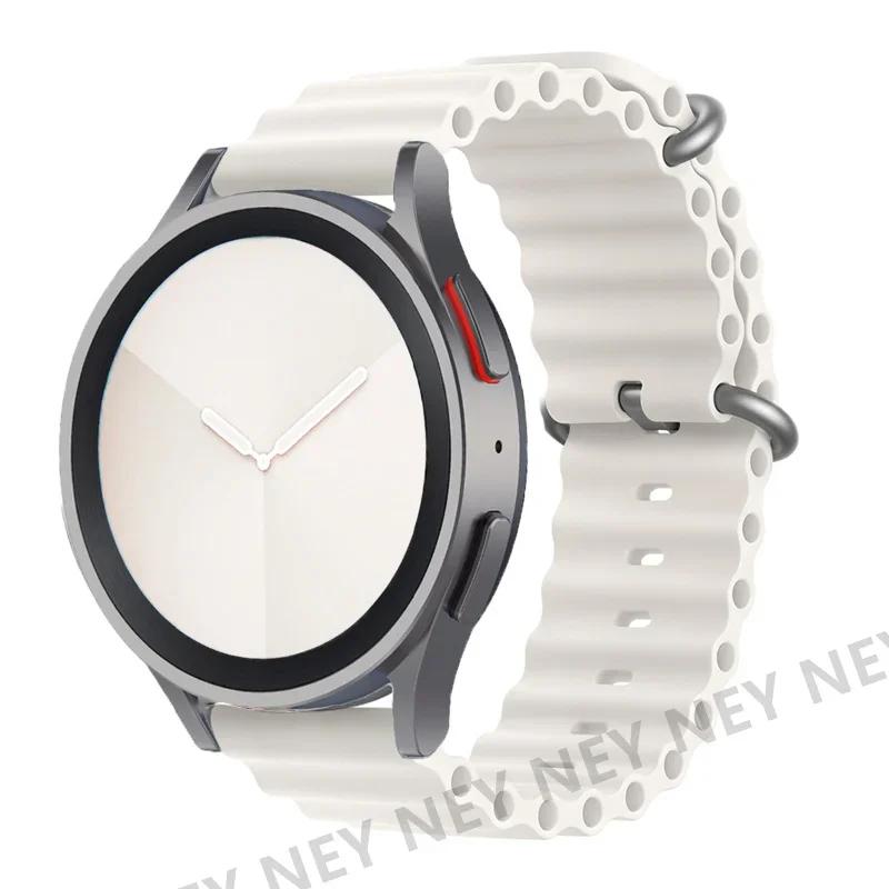 Ocean Silicone Bands For Samsung Galaxy Watch 7/6-4 classic/5-Pro/active 2 22mm 20MM Bracelet Amazfit Huawei GT 4-3 Watch Strap
