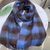 Клетчатый шарф в корейском стиле зимний студенческий студенческий утолщенный теплый шарф из искусственного кашемира