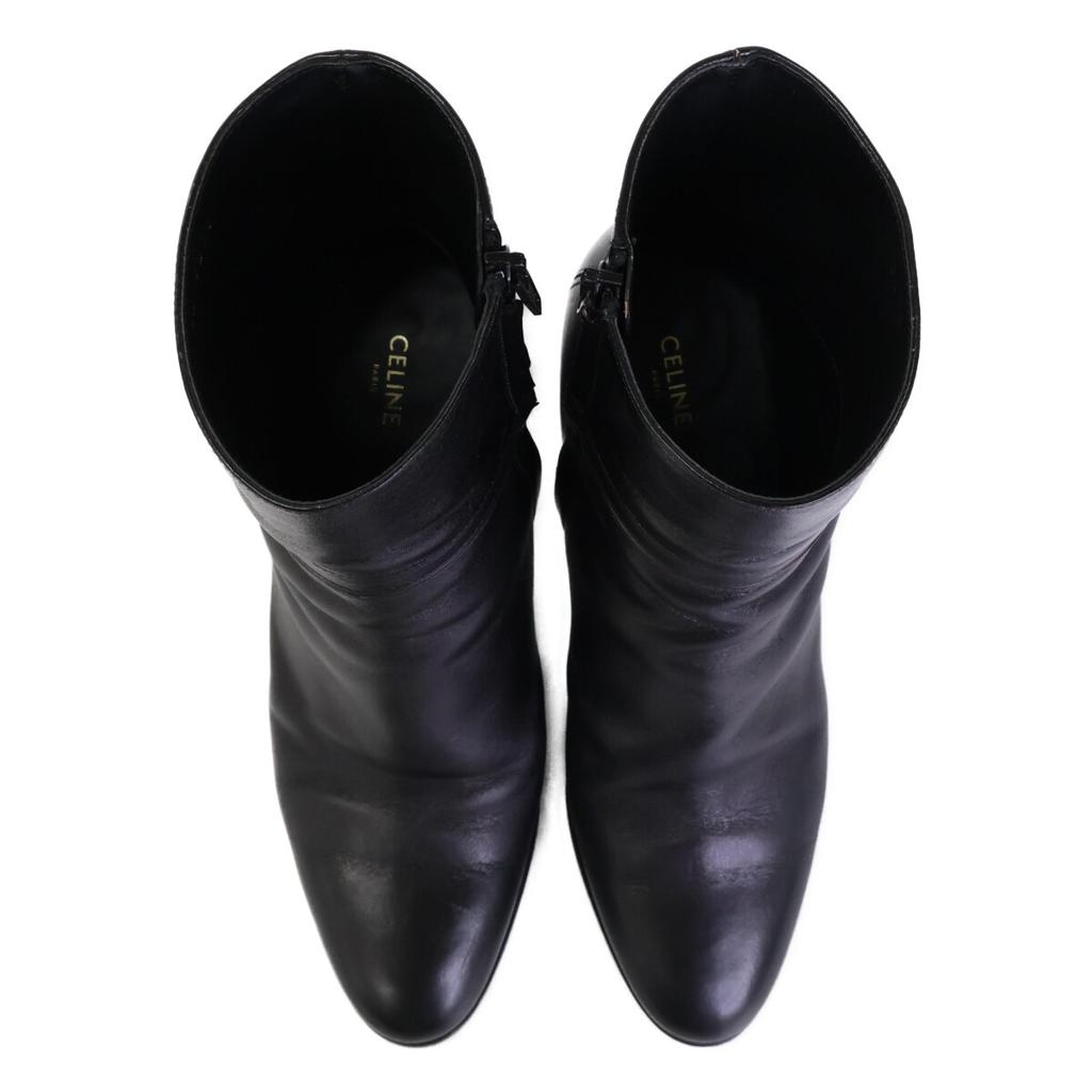 Celine Triomphe Hardware Клод Ботильоны/Короткие ботинки на массивном каблуке обувь 38 Черный x ЗолотойБ/у