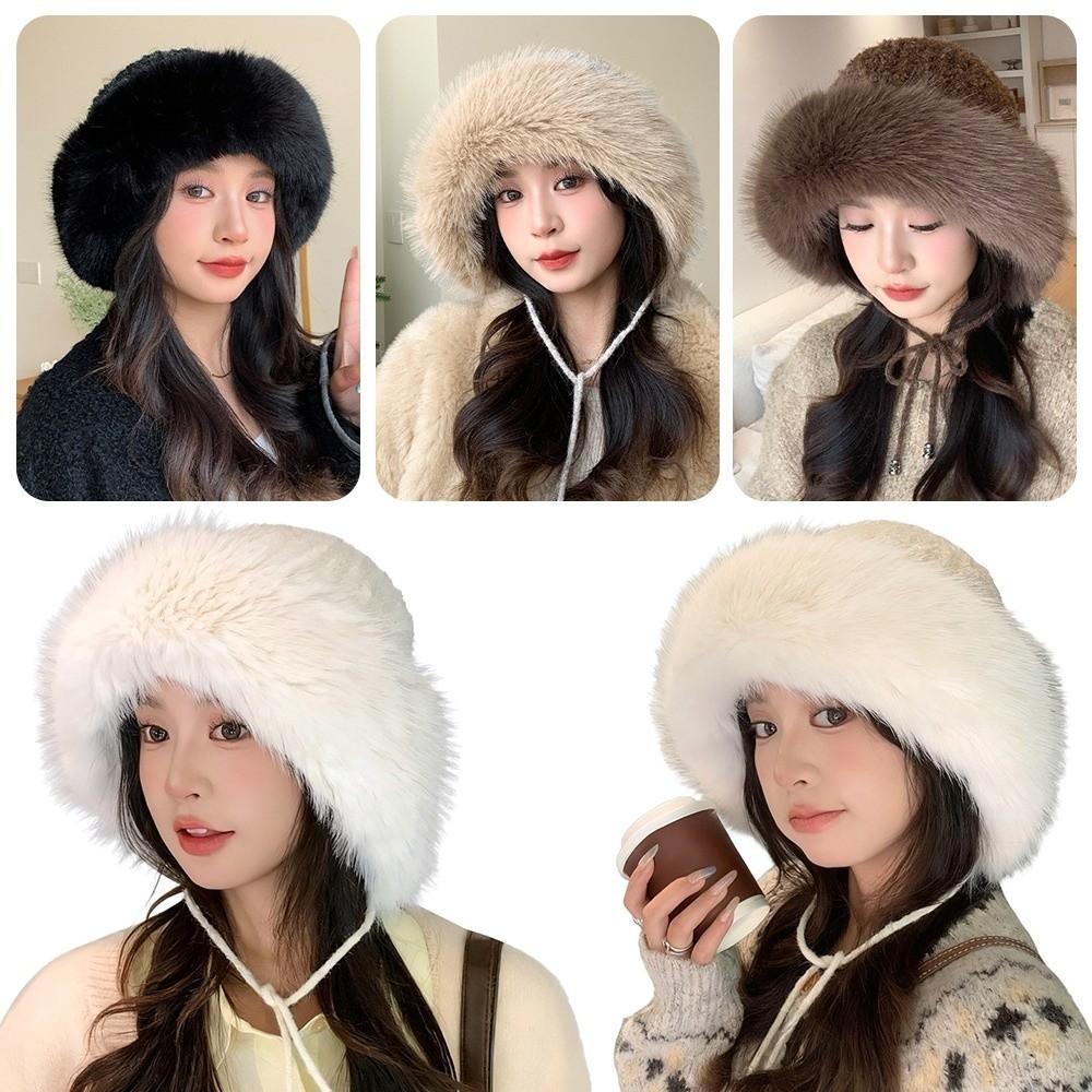 Warm Winter Plush Hat Thickened Ear Protection Hat Trendy Knit Hat  for Women