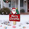 Handcrafted Santa Holiday Welcome Sign Natural Wood Door Plaque Easy Setups Christmas Decoration For Family