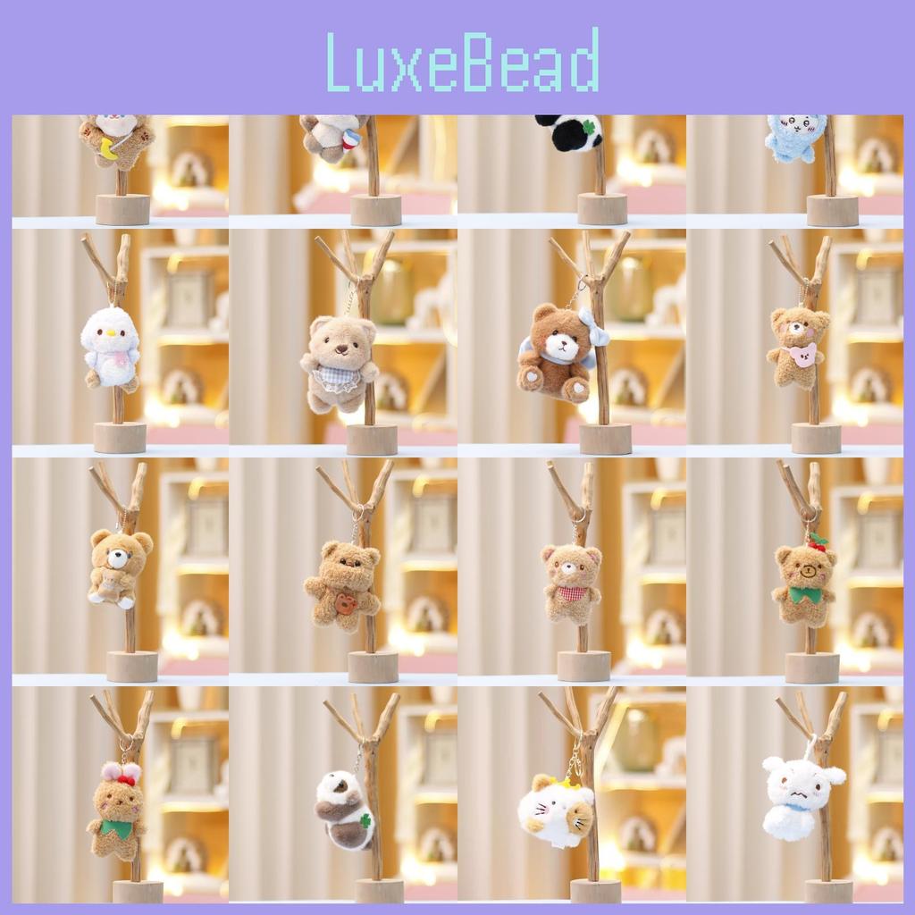 Rabbit Panda Keychain Cute Cartoon Girl Backpack Decorative Pendant Plush Doll