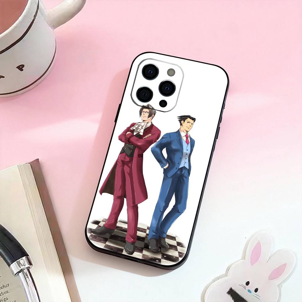 Чехол для телефона Anime A-Ace A- Attorney для iPhone 17,16,15,14,13,12,11 Plus,Pro Max, Мягкий силиконовый черный чехол