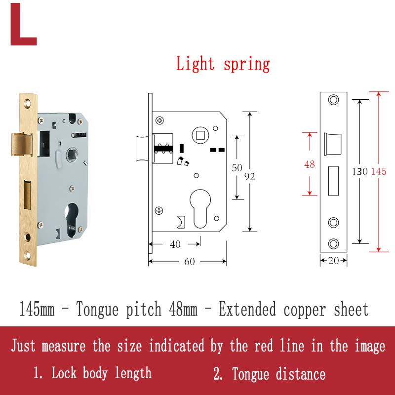 Stainless Steel Lock Body Lock Core Indoor Bedroom Lock Tongue Lock Universal Type Room Household Silent Wooden Door Lock