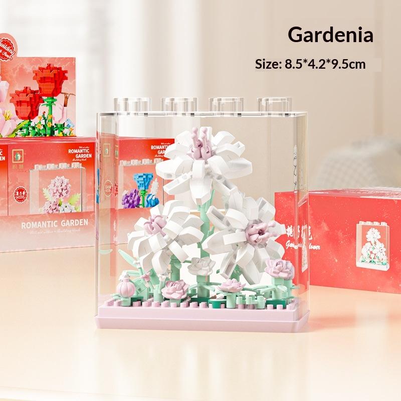 Bouquet Sunflower Potted Plant Micro Building Eternal Flower Model Diy Home Desk Decoration Brick Toys Gift