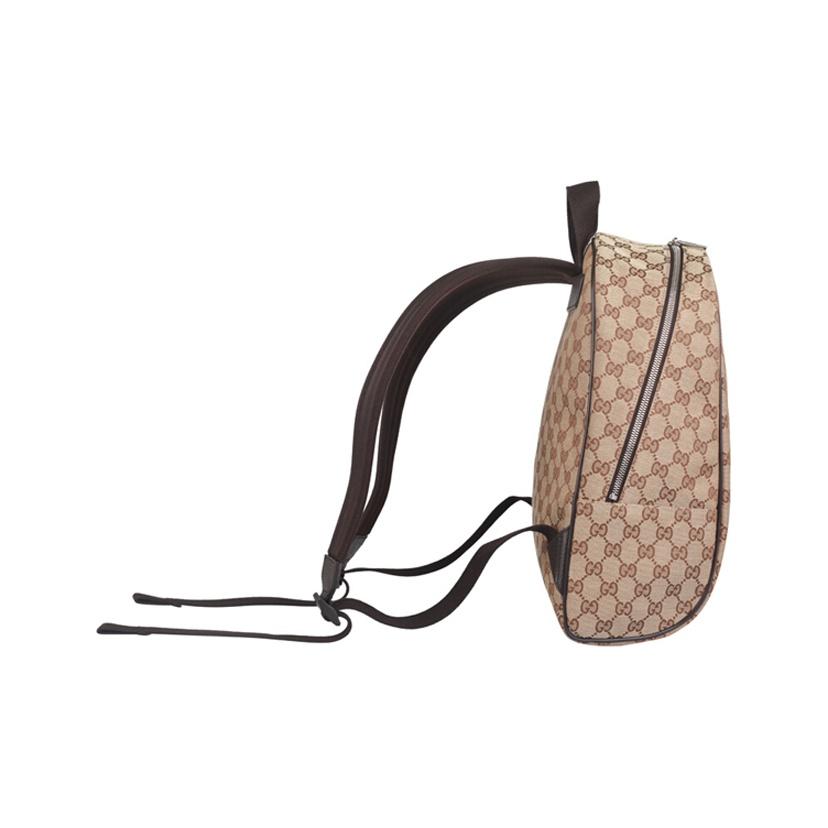Gucci Vintage Logo Fabric And Leather Backpack Unisex Backpacks Ebony Brown 449906-KY9NN-9873