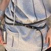 Spicy Girl Long Double-layer Belt PU Leather Y2K Belt Waist Chain Rivet Belt Female
