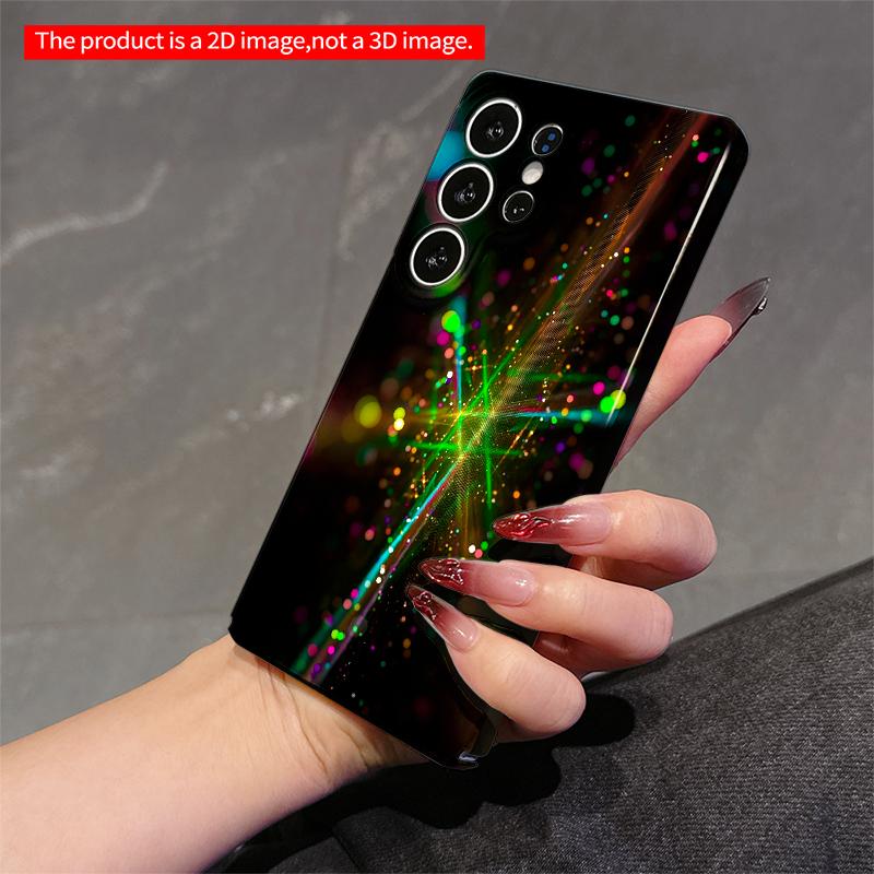 2DFlat Samsung phone case Vibrant Light Particles Abstract Design Applicable to Galaxy S22 S23 S24 S25ULTRA S26 A12 A13 A14 A15 A16
