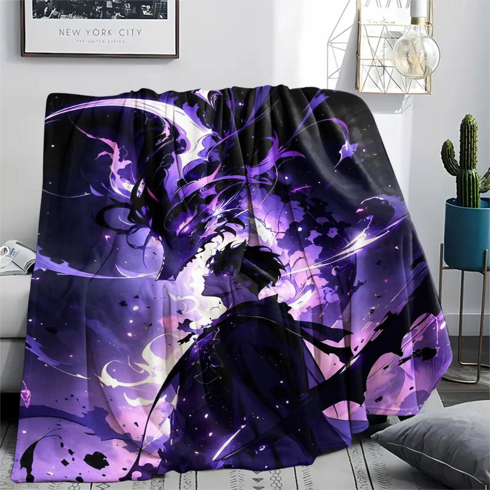 1PC Solo Leveling Print Flannel Blanket, High quality Comfortable for All Seasons, Home Decor, Warmth and Comfort, Perfect for Christmas Gifts170