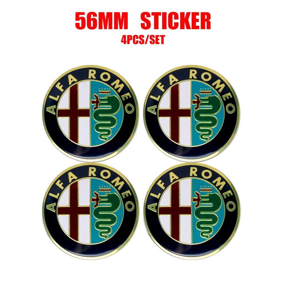 for 56mm Alfa Romeo Car Wheel Emblem Modified Hub Cap Decoration For Alfa Romeo 159 Giulietta 147 156 Giulia GT 166 Mito Brera QF4