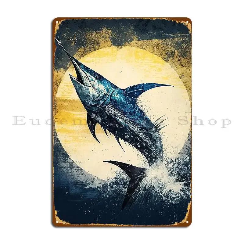 Japanese Swordfish Metal Sign Cinema Retro Wall Decor Create Poster Tin Sign Poster
