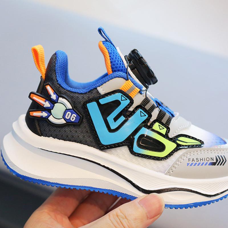 Детские кроссовки. Весенне-осенняя повседневная обувь для мальчиков с поворотными пуговицами. Кроссовки для девочек. Дышащая детская обувь с сеткой.