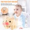 Electric Plush Pig Toy with Sound Movable Nose Piggy Mouth Interactive Walking Animal Plushie Stuffed Doll Kids