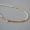 Vintage French Brass & Gold-Plated Pearl Branch Necklace for Women