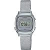 Casio Стандартные Женские Кварцевые Цифровые Часы Металлическая Сетка Серебристо-Серые 28мм