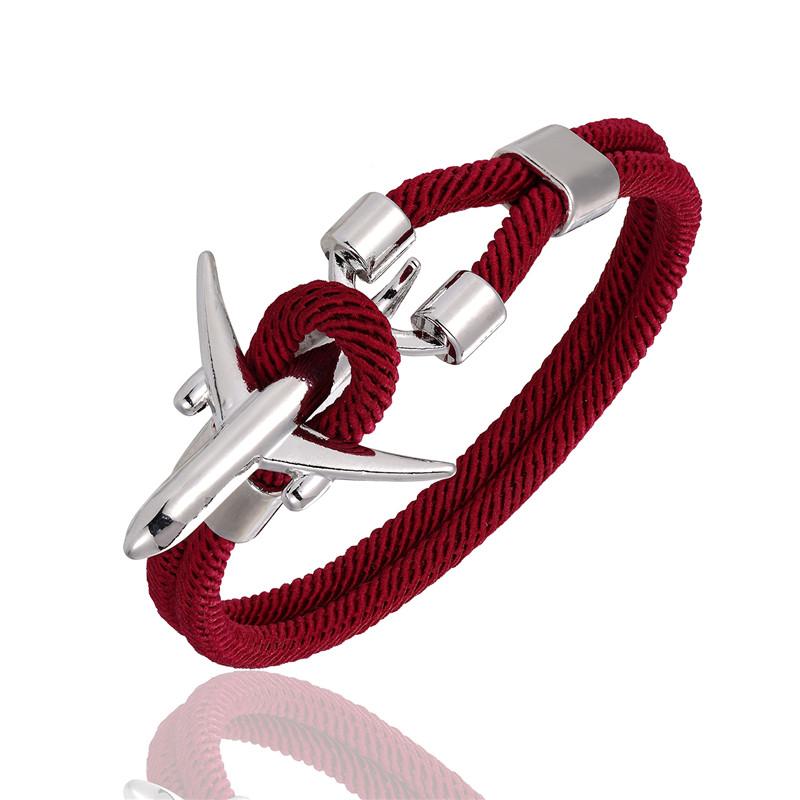 Airport Fashion Men Women Airplane Anchor Bracelets Charm Rope Chain Paracord aviation life Jewelry Pulseras hombres