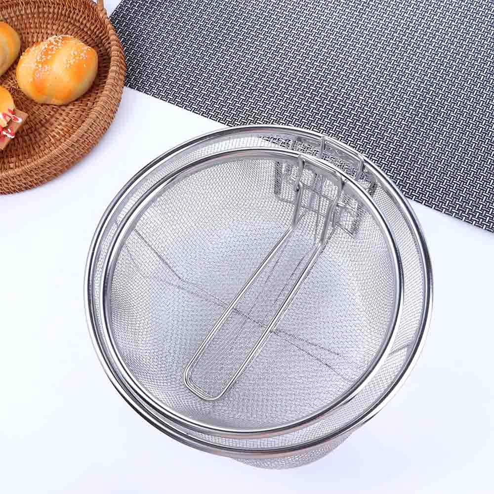 Stainless Steel with Handle Mesh Net Deep Frying Fry Basket Filter Cooking Tools Food Colander