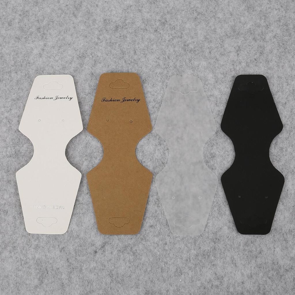 100 шт./пакет, крафт-бумага, лента для волос, упаковка для карточек, ПВХ-бирки, демонстрационные карты для ювелирных изделий, серьги, браслет, ожерелье, подвесные открытки