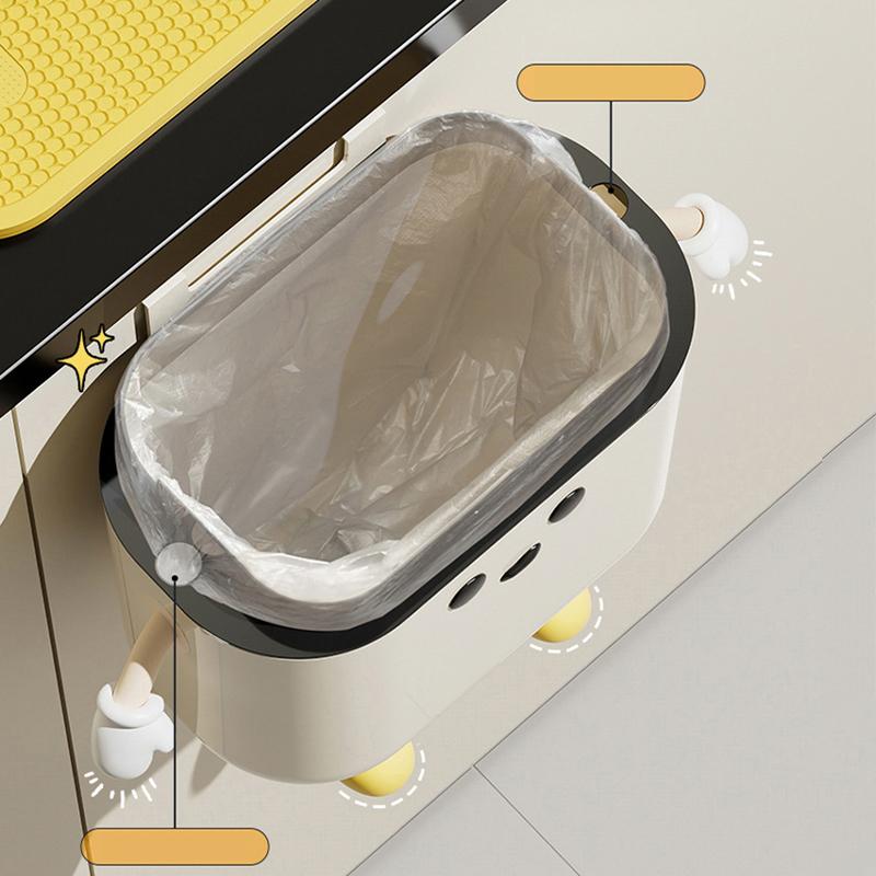 9/12 л мультяшный кухонный мусорный бак с крышкой, дверцы шкафа, подвесные мусорные баки для пищевых отходов, большая вместимость, корзина для мусора в ванной