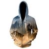Осень-зима мужская куртка на молнии Wolf Plus Size Hoodie Outdoor Zipper Cardigan Jacket Sportwear Sweatshirt