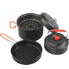 Oem Portable Outdoor Aluminum Alloy Cookware Set 1.6l Binaural Steamer Kettle And Large Frying Pan For Camping For Campers Hiker